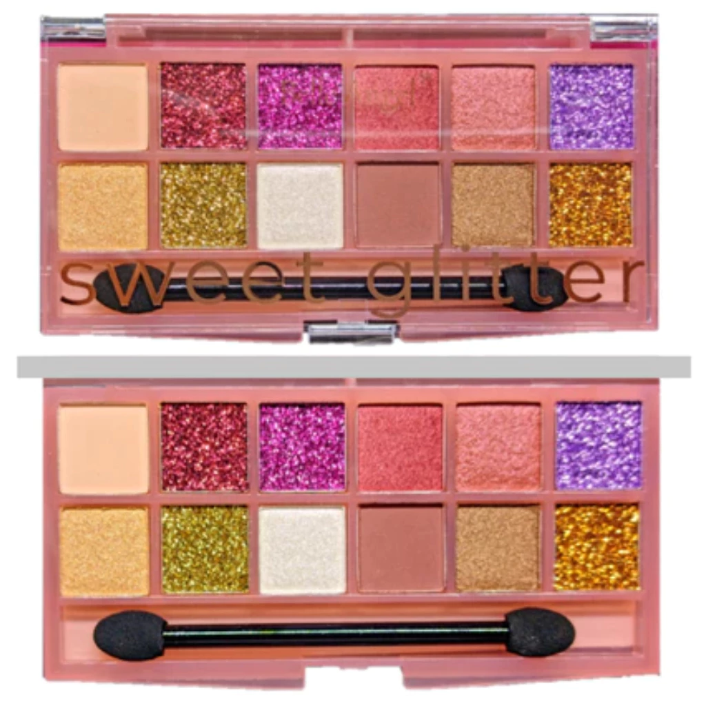 Paleta de Sombra SweetGlitter Belle Angel B147 – Cores Brilhantes e Alta Pigmentação