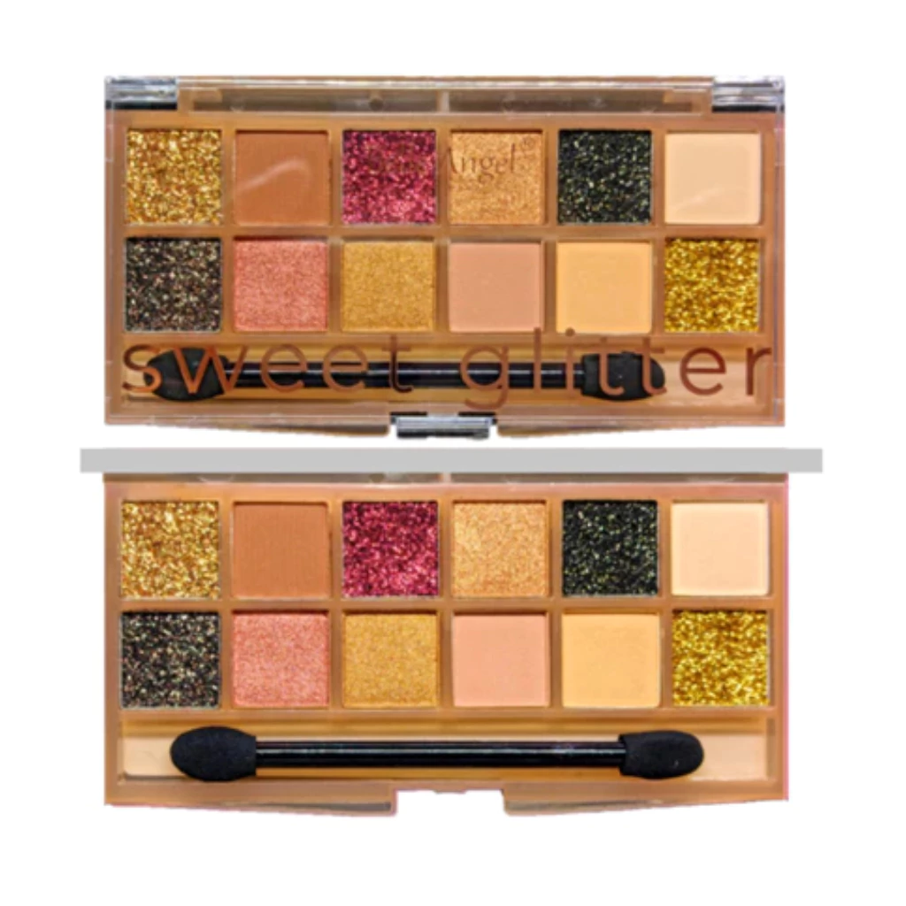 Paleta de Sombra SweetGlitter Belle Angel B147 – Cores Brilhantes e Alta Pigmentação