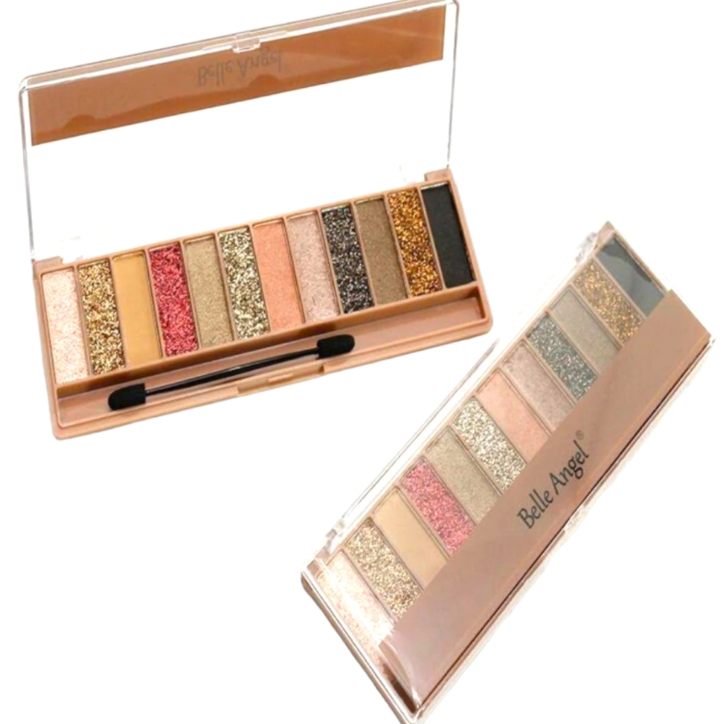Paleta Belle Angel 12 Cores – Sombras Matte e Cintilantes com Glitter