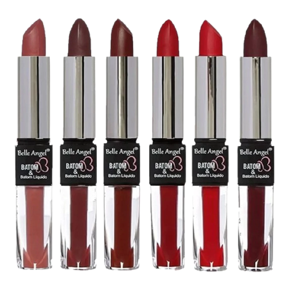 Batom Matte 2 em 1 Belle Angel – Bastão + Líquido com Alta Fixação