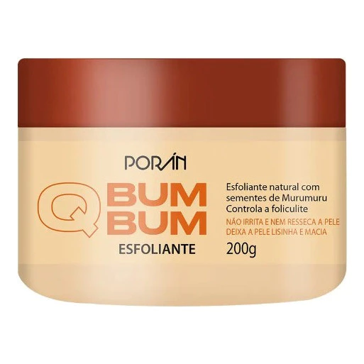 Esfoliante Natural Q Bum Bum Porán 200g – Pele Macia, Lisa e Livre de Foliculite