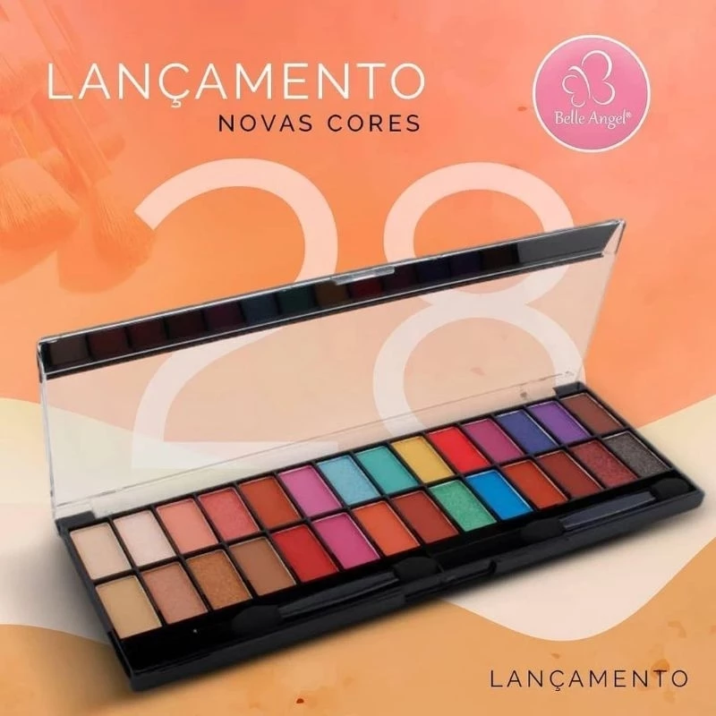 Paleta de Sombras 28 Cores Matte Belle Angel – Neutros Opacos com Alta Pigmentação