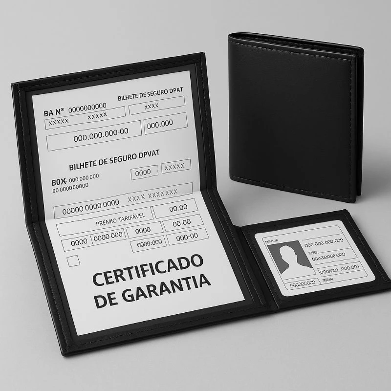Porta Documento 2 Abas em Couro Sintético – Compacto, Elegante e Resistente