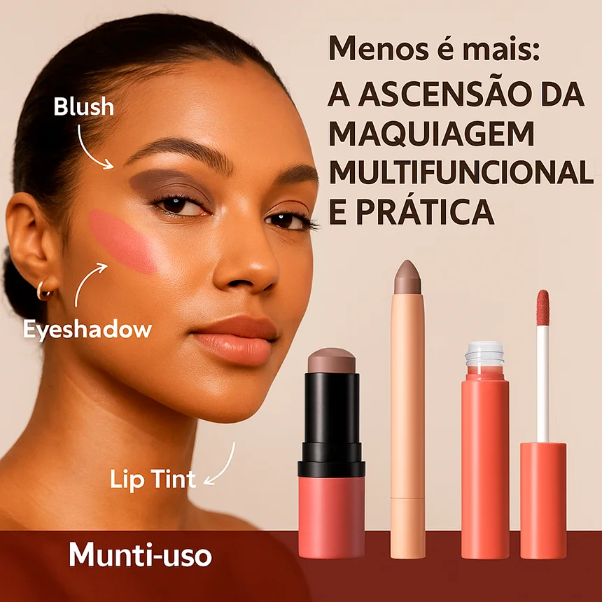 Leia mais sobre o artigo Menos é mais: a ascensão da maquiagem multifuncional e prática para o dia a dia