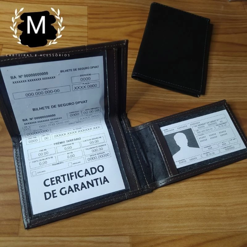 Porta Documento 2 Abas em Couro Sintético – Compacto, Elegante e Resistente